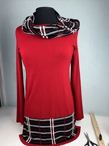 WOMEN'S VALERIE STEVENS Black White SLEEVE PULLOVER SWEATER WITH SCARF, Small - Bild 1 von 7