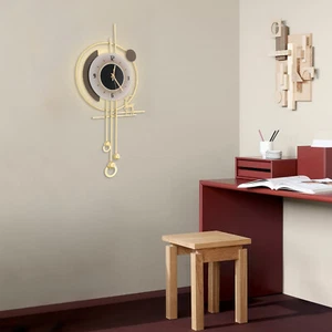 Reloj de Pared Moderno, Reloj de Pared Iluminación LED, Reloj de Pared Decorativo Dorado Grande - Imagen 1 de 12