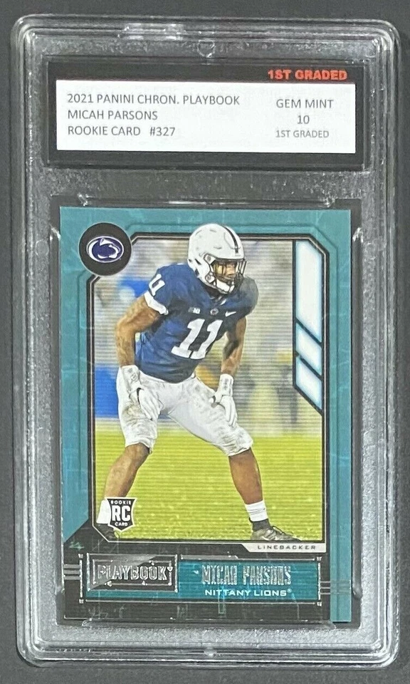 2021 CHRONICLES PLAYBOOK MICAH PARSONS 1ST GRADED 10 ROOKIE PENN STATE #327 RC - Image 1 of 1