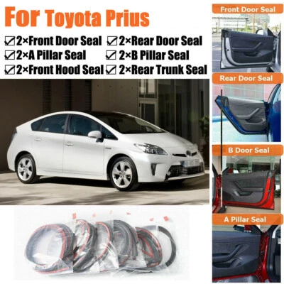 Door Rubber Seal Strips Weather Draft Wind Noise Reduction Kit For Toyota Prius - Image 1 of 4
