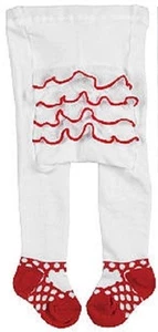 Nursery Rhyme (6 -12M) White Tights w/Red Striped Ruffles & Polka Dot Footie $10 - Picture 1 of 3