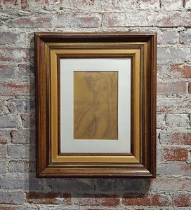 Sensual Nude Female at the Beach -Original Panting Pencil on Paper-c1950s - Picture 1 of 9