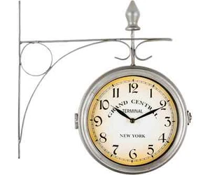 Orologio da Parete Stazione Muro Design Ferroviaria Casa Vintage Rotondo Metallo - Foto 1 di 8