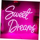  Panneau néon Sweet Dreams lettre rose néon DEL pour chambre à coucher mur rêve rose