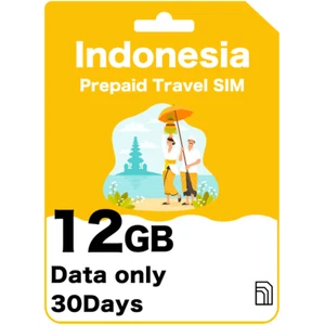 Indonesia & Bali Prepaid Travel SIM Card 12GB Data for 30 Days - Picture 1 of 7