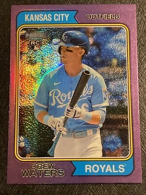 2023 Topps Heritage -  Chrome Purple Refractor #96 Drew Waters (RC) - Image 1 of 2