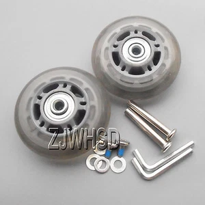 Luggage Suitcase Replacement Wheels OD 70 (2.76") ID 6 W 23 Axles 40 Repair Set - Picture 1 of 1