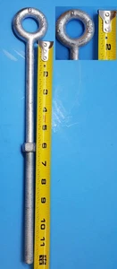 1/2 "x 12 "Drop Forged Galvanized Eyebolt Eye Bolt para Batting Cage Cable Kit ~ 1pc - Imagen 1 de 2