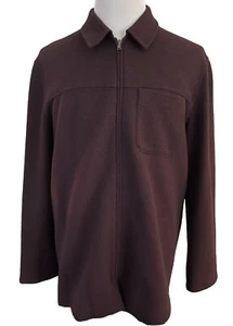 Men's JHANE BARNES 100% Wool Lined Full Zip Sweater Jacket Coat size Large - Picture 1 of 5