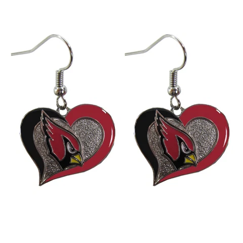 Brand New NFL Arizona Cardinals Swirl Heart Earring Dangle Charm Cover