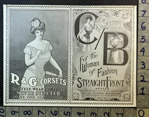 1902 WOMEN FASHION R. G. CORSET SPRITE UNDERWEAR STROUSE ADLER SEXY AD FC8572 - Picture 1 of 1