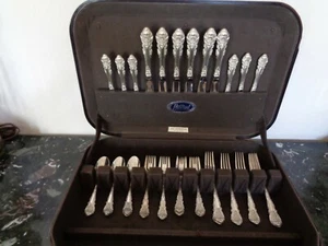 1936 WALLACE SIR CHRISTOPHER 30 PCS FOR 6 STERLING SILVER FLATWARE SET & CHEST - Picture 1 of 11