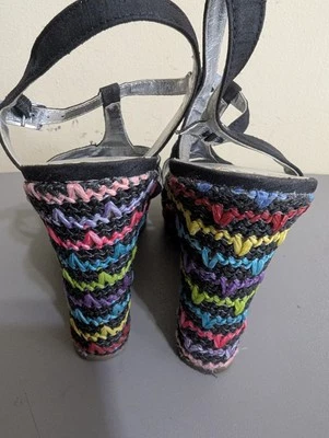 Sandalias de cuña alpargata Rampage para mujer talla 10M, coloridas  Foto 1 de 4