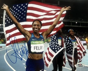 ALLYSON FELIX SIGNED USA OLYMPICS GOLD MEDALIST 8X10 PHOTO AUTOGRAPH PSA COA - Picture 1 of 1