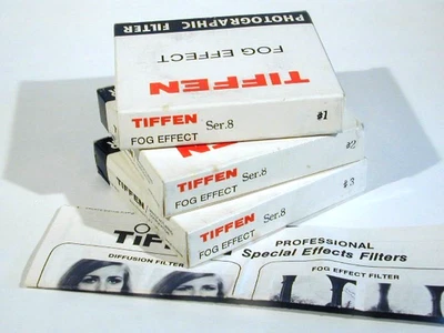 TIFFEN PHOTOGRAPHIC FILTERS SERIES #8 FOG EFFECT #1 #2 #3 NEW IN BOX AND POUCH - Image 1 of 2