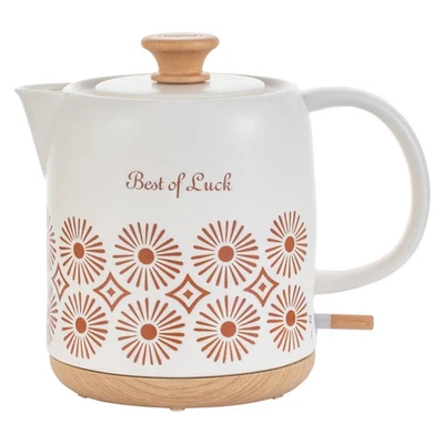 Hervidor eléctrico de cerámica 1 cuarto de galón, apagado automático, tetera de porcelana, caliente con... Foto 1 de 4