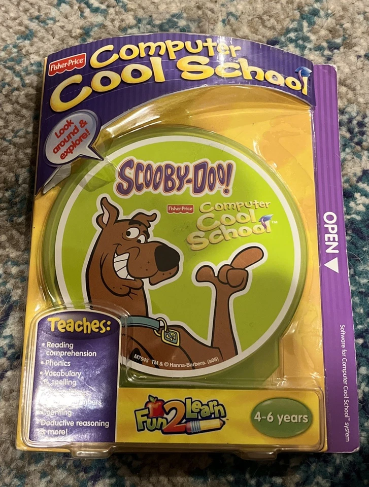 Fisher Price Computer Cool School SCOOBY DOO CD ROM 4 - 6 Years Reading Phonics - Image 1 of 2