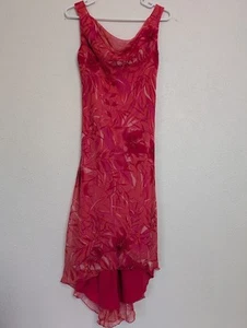 Abito fata floreale elegante vintage Y2K Be donna taglia 7/8 rosa chiffon romantico 90 - Foto 1 di 7