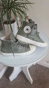 Converse Womens CT All Star High Olive Green Casual Leather Sneakers Size 6 - Picture 1 of 12