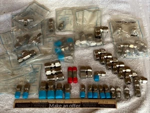 Lot of 44 Pcs Swagelok SS 316 Pipe Fittings Unused Stock Elbows Crawford Patent - Picture 1 of 24