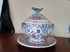 Soupière Ancienne Céramique Poule Oiseau Delft Rouen Malicicorne