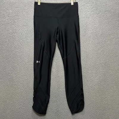 UNDER ARMOUR HeatGear Black Compression Leggings Womens Small Cropped Pants - Image 1 of 4