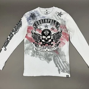 Y2K SouthPole Thermal Long Sleeve Shirt Mens Large Street Wear Skull Skater - Picture 1 of 9
