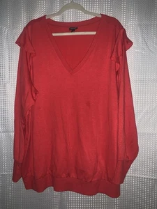 Torrid Womens Size 3 Plus Size 3x Long Sleeve Top Red - Picture 1 of 6