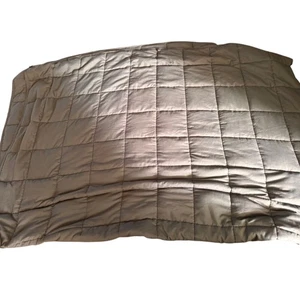 Weighted Blanket 15 lbs / Pounds 48" x 72" Glass Beads Cotton Fabric Gray / Grey - Picture 1 of 3