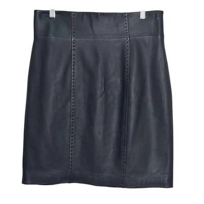 Falda Classiques Entier Mujer 12P Negra Cuero Genuino Forrada Lápiz Rodilla Foto 1 de 4
