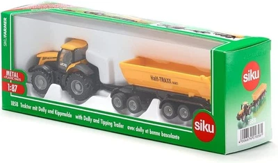 SIKU 1858- modellino 1:87 - TRATTORE JCB CON CARRELLO E RIMORCHIO RIBALTABILE - Immagine 1 di 4
