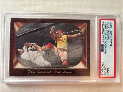 Autógrafo Topps Heritage WWE 2005 Hulk Hogan automático WWF PSA Foto 1 de 2
