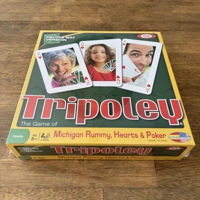 Tripoley 豪华垫版密歇根州游戏 Rummy Hearts 扑克全新未拆封 — 第 1/4 张图片