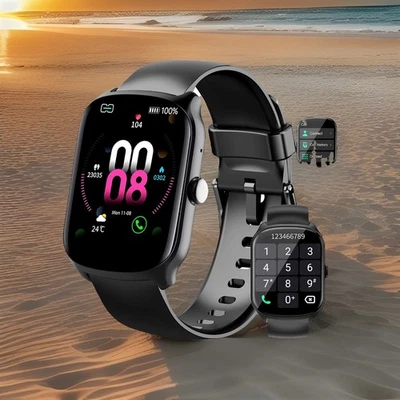 Smart Watch Fitness Tracker Dial Calls Speaker 1.95" HD Curved Screen Heart Rate - Image 1 of 4