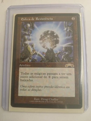 1998 Magic The Gathering  Exodus #139  Sphere of Resistance MTG In Portuguese  - Image 1 of 2
