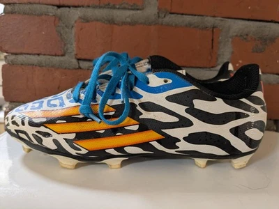 Adidas Goletto F5 Soccer Cleats Shoes Boys 3.5 US Black White Stripes Blue 19885 - Image 1 of 4