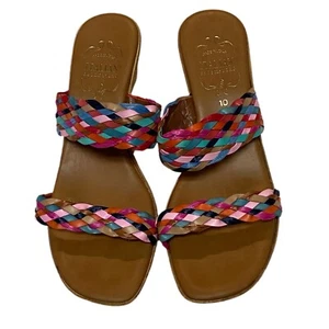 Italian Shoemakers Made in Italy Ladies Size 10 Colorful Slip On Sandal - Picture 1 of 9