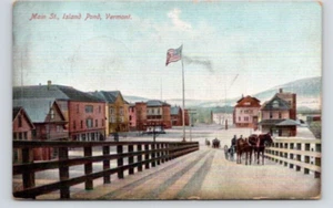 POSTAL ESCENA CALLEJERA MAIN STREET ISLAND ESTANQUE VERMONT - 1910 - Imagen 1 de 2