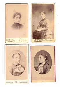 Vintage CDV c1880's Portraits x 4 - W. Wright Photographer, London. - Bild 1 von 2