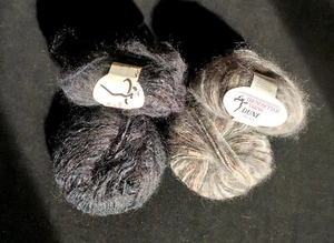 Trendsetter Yarns Dune Mohair blend Lot of 4 skeins Colors Black(2) & Gray (2) - Picture 1 of 6