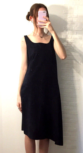 Abito Chanel pelle di capra e seta blu scuro