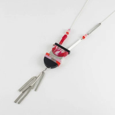 Anne Marie Chagnon Modernist Necklace RAQUEL Mixed Material Red, Black - Image 1 of 2