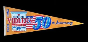 Vintage 1980 Vidler's 5 & 10 Store 50th Anniversary Pennant, 30" - Picture 1 of 3