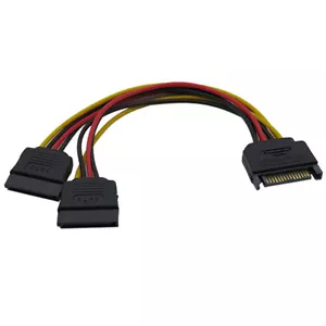 SATA 15pin Hard Disk Power Male to 2 Female Splitter Y 1 to 2 Extension Cable - Picture 1 of 1