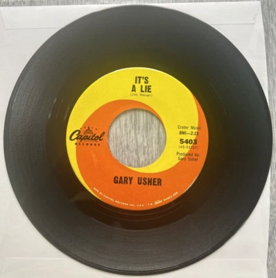 GARY USHER "It's A Lie / Jody" 1965 7" 45rpm Single Capitol Records ‎– 5403 Foto 1 de 2