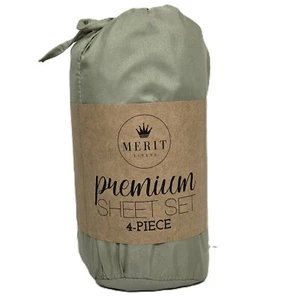 Merit Linens Premium Microfiber Polyester 4-Piece Sheet Set. Ultra Soft Twin XL. - Picture 1 of 8