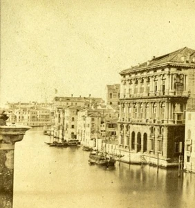 Widman Palace Venice Italy Old Stereo Photo 1859 - Picture 1 of 3