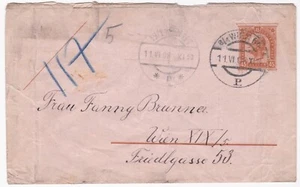 Rohrpost,Wien,45 Heller,Ganzsache-Brief,1908 - Picture 1 of 3