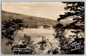 Fairlee Vermont VT Lake Morey Inn cartolina fotografica reale RPPC anni 30-40 - Foto 1 di 2