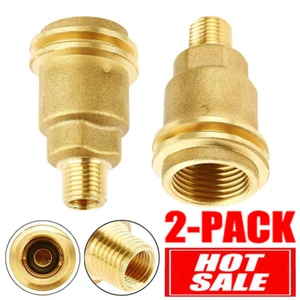 2 Solid Brass QCC1 Nut Propane Gas Fitting Adapter 1/4" Male Pipe Thread Connect - Picture 1 of 24